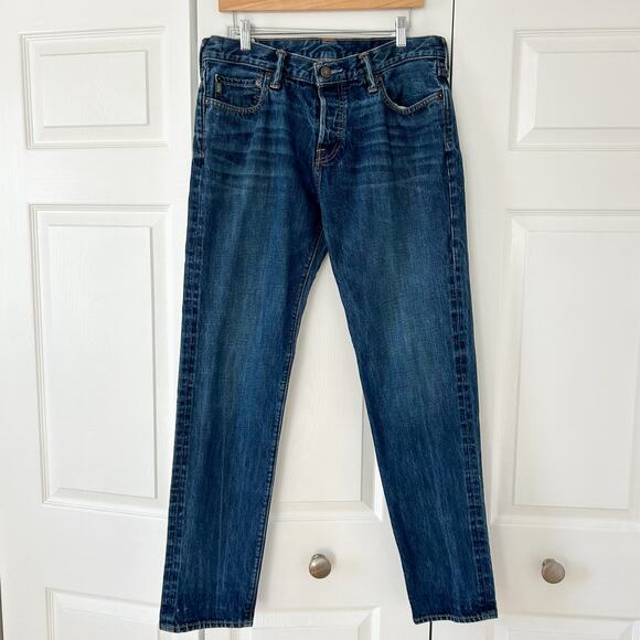Abercrombie & Fitch Classic Taper Jeans Men’s 34x32 Blue Denim EUC - Picture 10 of 11